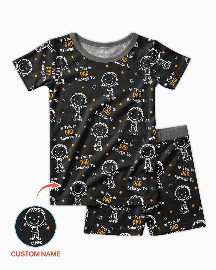Zweiteiliges Pyjama-Set mit kurzen Ärmeln und Shorts im Sommer-Design