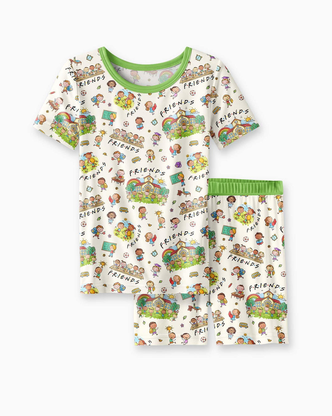 Schlafanzug-Set zweiteilig, kurze Ärmel, kurze Hose, Bambus
