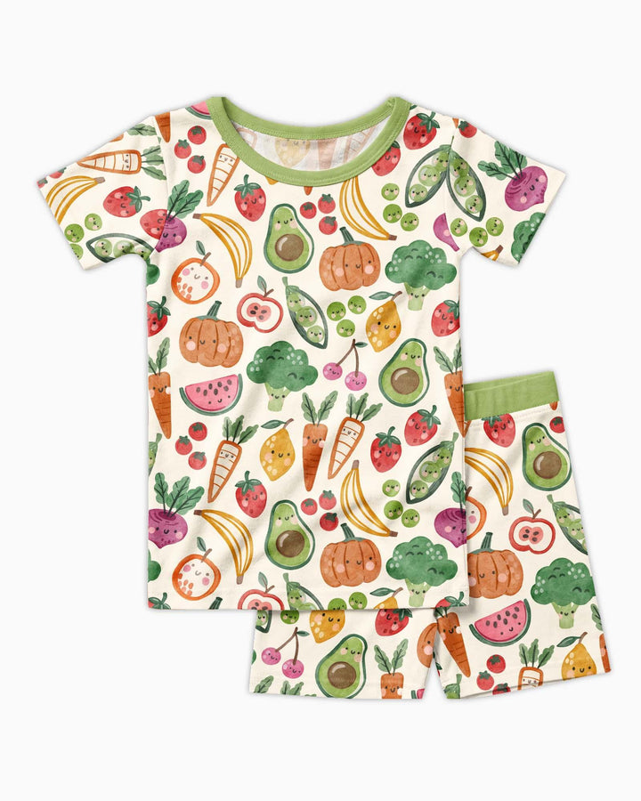 Template Zweiteiliges Pyjama-Set mit kurzen Ärmeln und Shorts