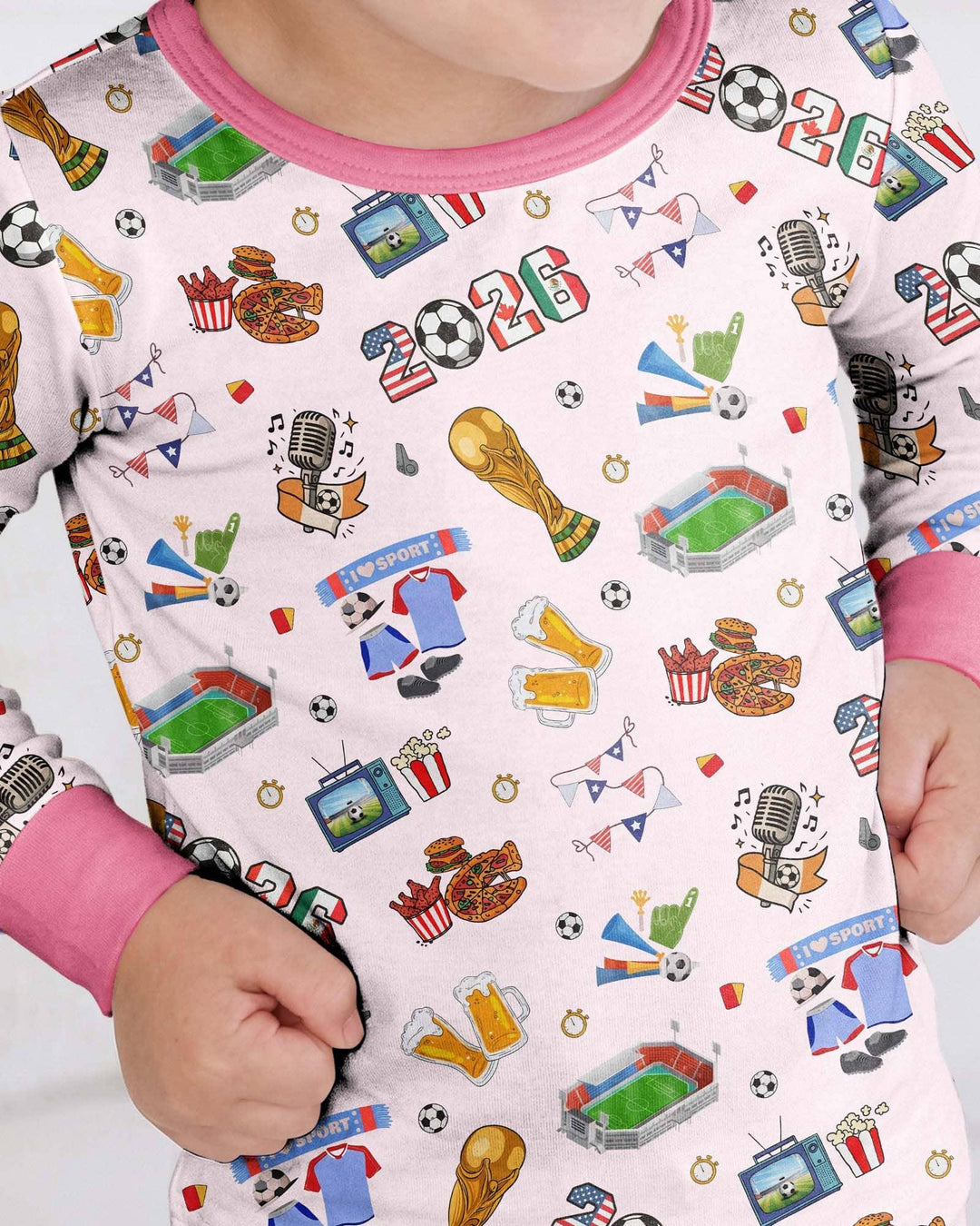 Zweiteiliges Langarm-Pyjama-Set mit Sommerfrüchten