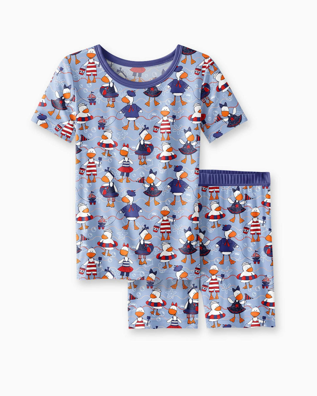Schlafanzug-Set zweiteilig, kurze Ärmel, kurze Hose, Bambus