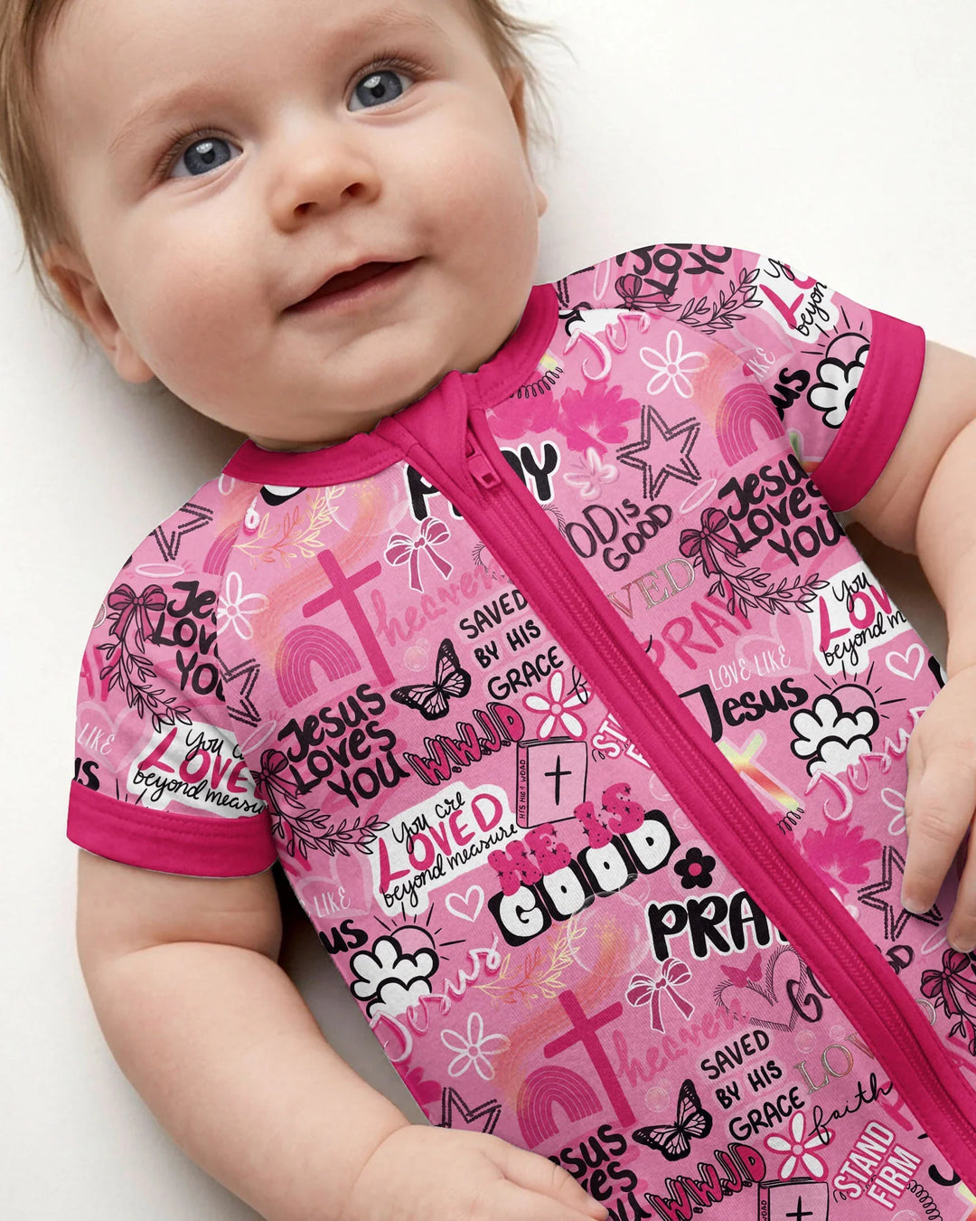 Pink Faith & Grace Bamboo Shorty Zippy