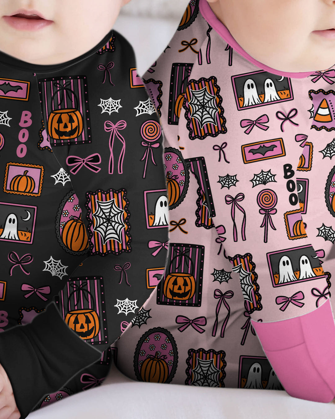 Spooky Preppy Pink Bamboo Convertible Zippy