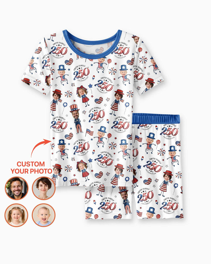 Zweiteiliges Pyjama-Set mit kurzen Ärmeln und Shorts im Sommer-Design