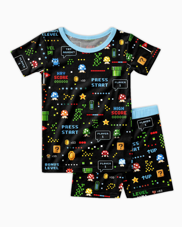 Template Zweiteiliges Pyjama-Set mit kurzen Ärmeln und Shorts