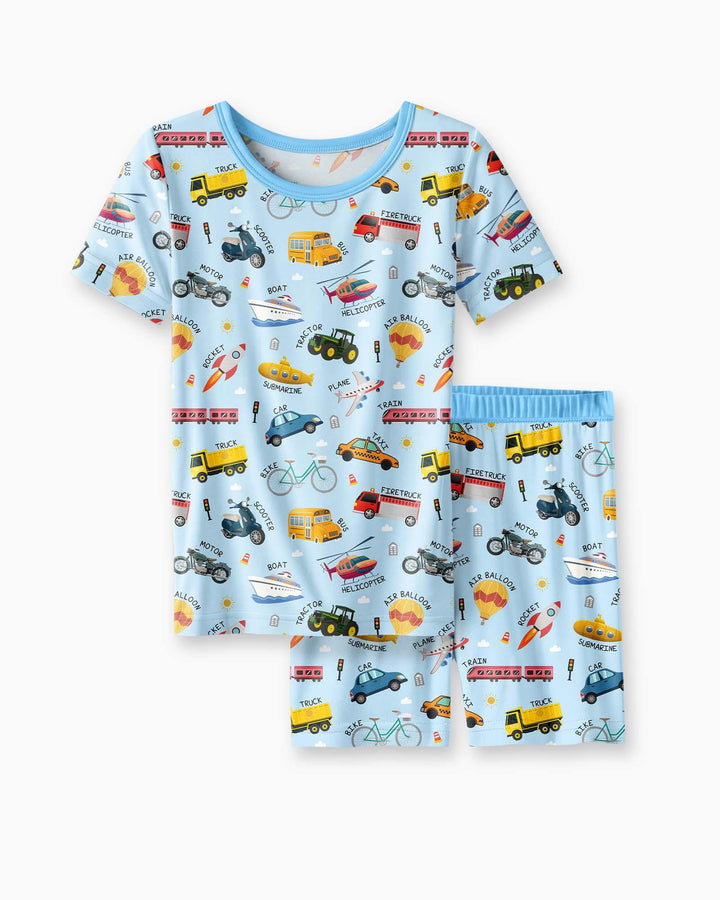 Schlafanzug-Set zweiteilig, kurze Ärmel, kurze Hose, Bambus