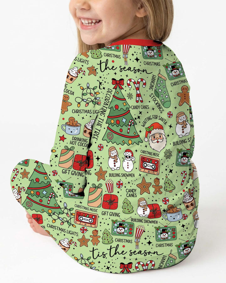 Christmas lights Bamboo Two Piece Long Sleeve Pajama Set