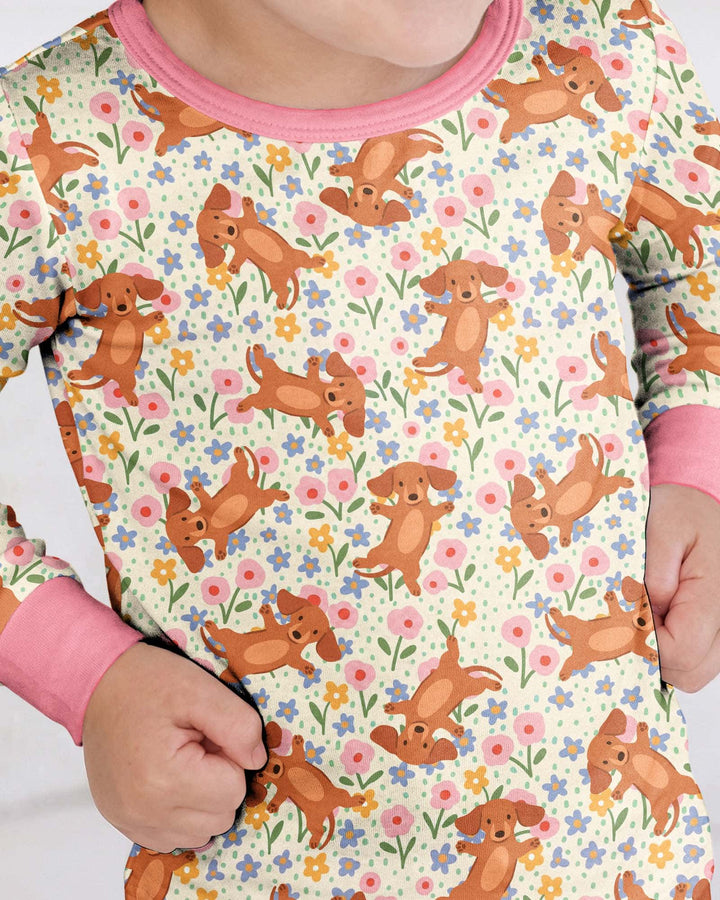 Zweiteiliges Langarm-Pyjama-Set mit Sommerfrüchten