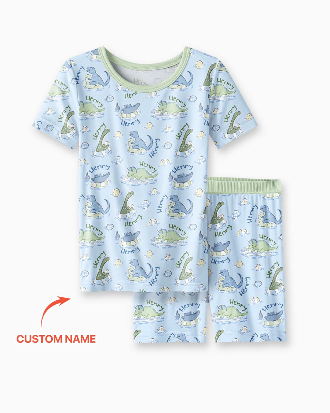 Zweiteiliges Pyjama-Set mit kurzen Ärmeln und Shorts im Sommer-Design