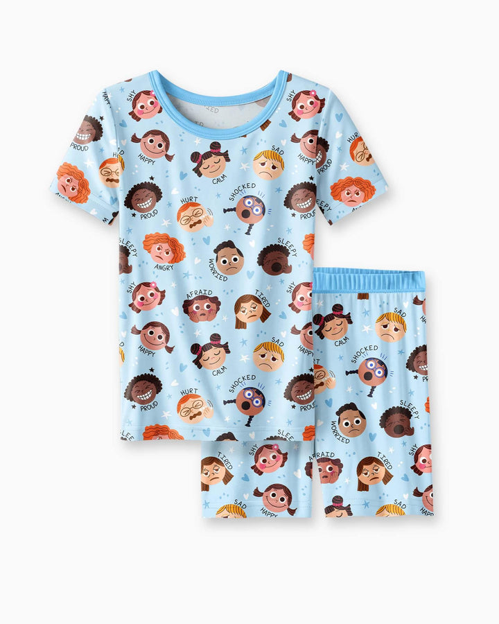Schlafanzug-Set zweiteilig, kurze Ärmel, kurze Hose, Bambus