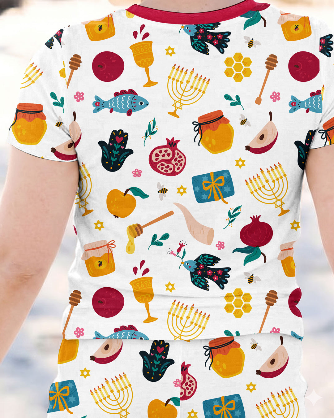 Template Zweiteiliges Pyjama-Set mit kurzen Ärmeln und Shorts
