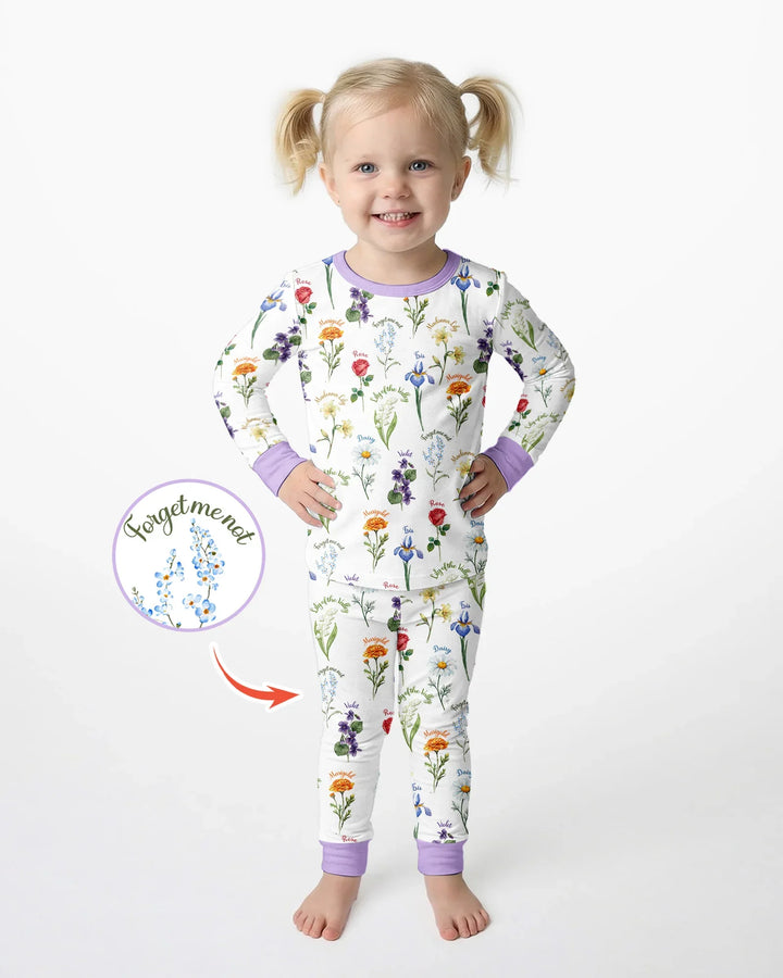 Zweiteiliges Langarm-Pyjama-Set mit Sommerfrüchten