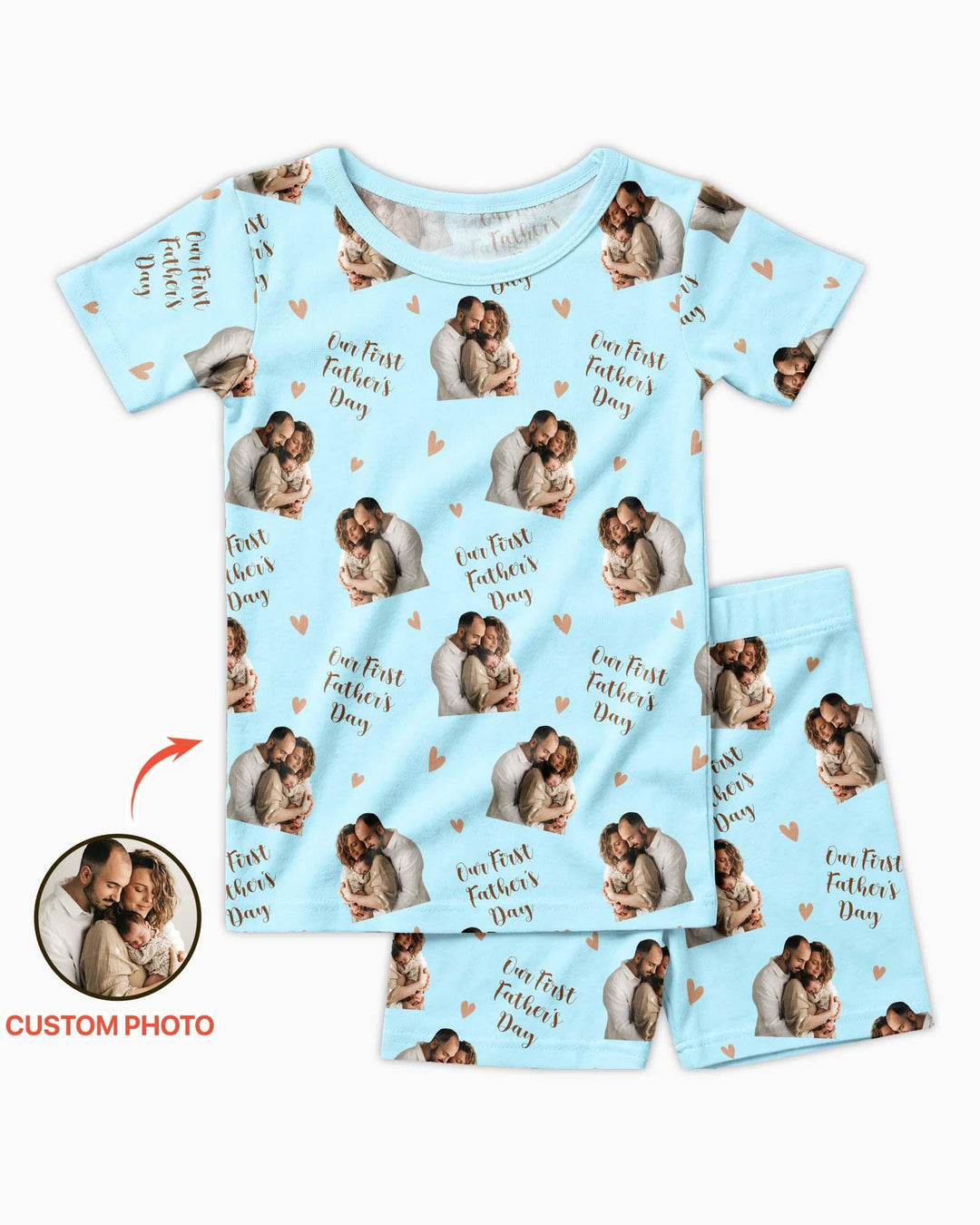 Zweiteiliges Pyjama-Set mit kurzen Ärmeln und Shorts im Sommer-Design