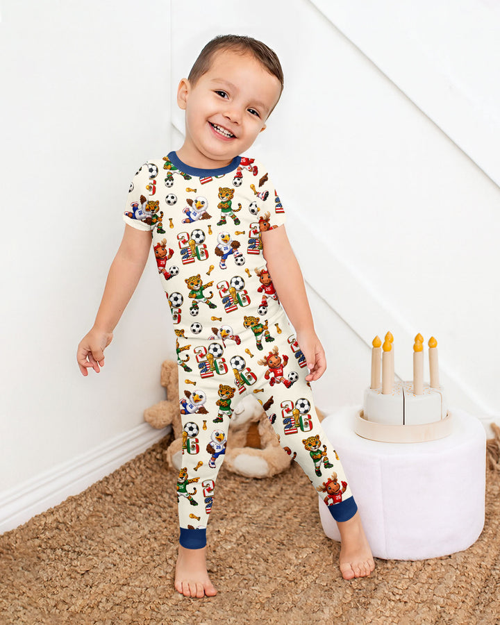 Zweiteiliges, kurzärmliges Pyjama-Set mit Marienkäfern