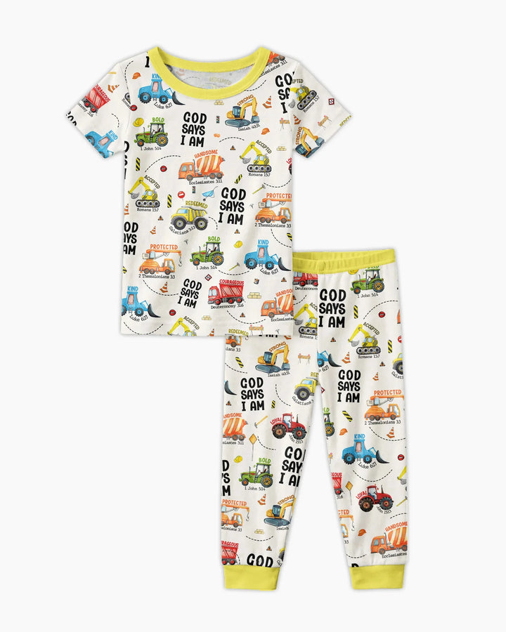 God Says I Am Bamboo Two Piece Short Sleeve Pajama Set