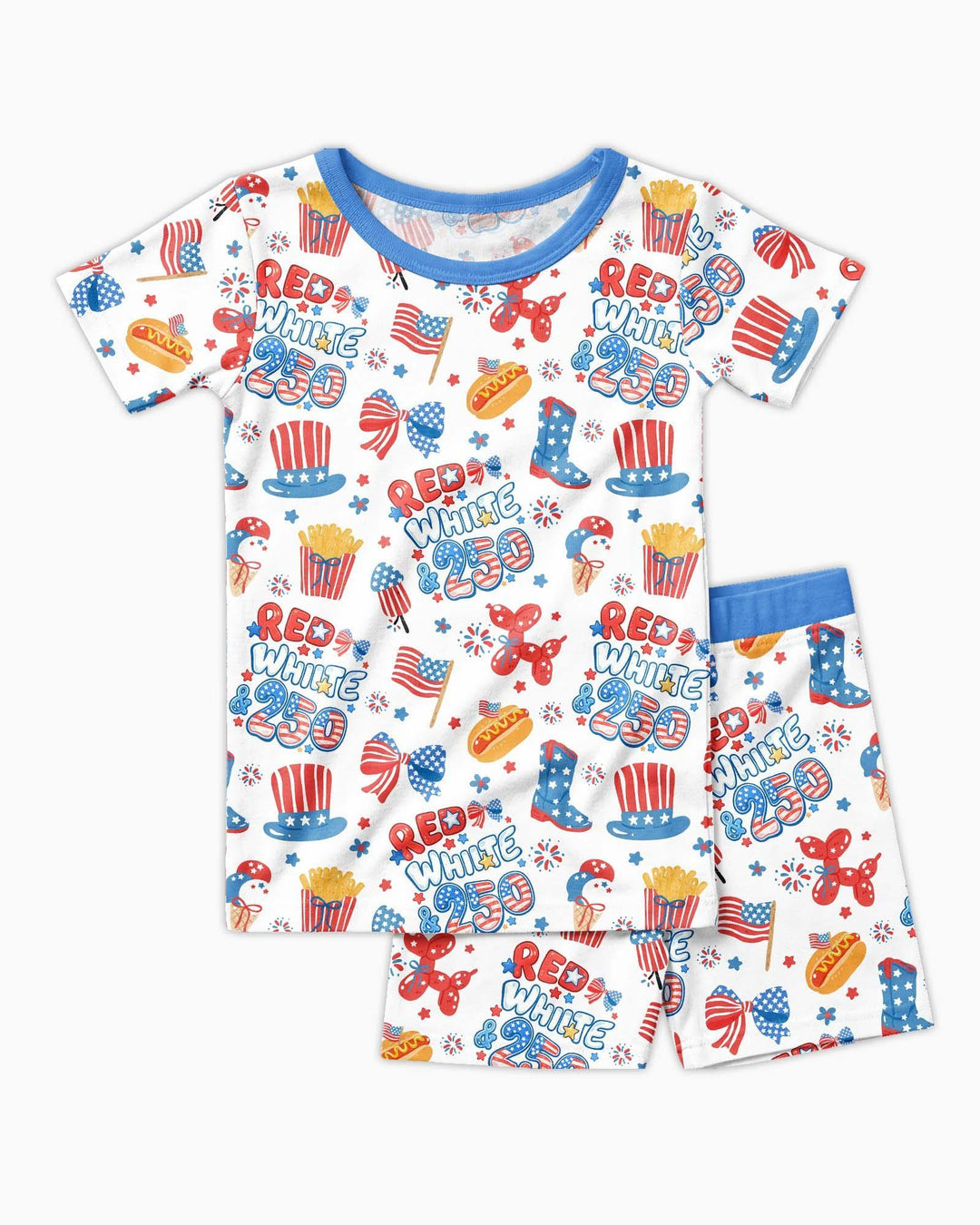 Template Zweiteiliges Pyjama-Set mit kurzen Ärmeln und Shorts