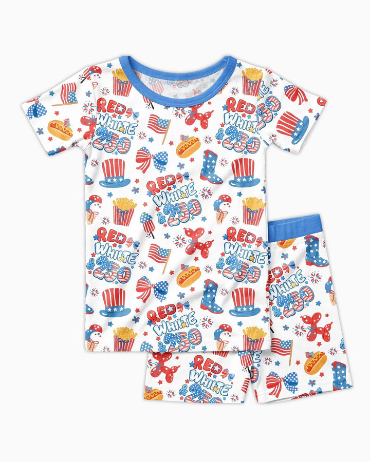 Template Zweiteiliges Pyjama-Set mit kurzen Ärmeln und Shorts