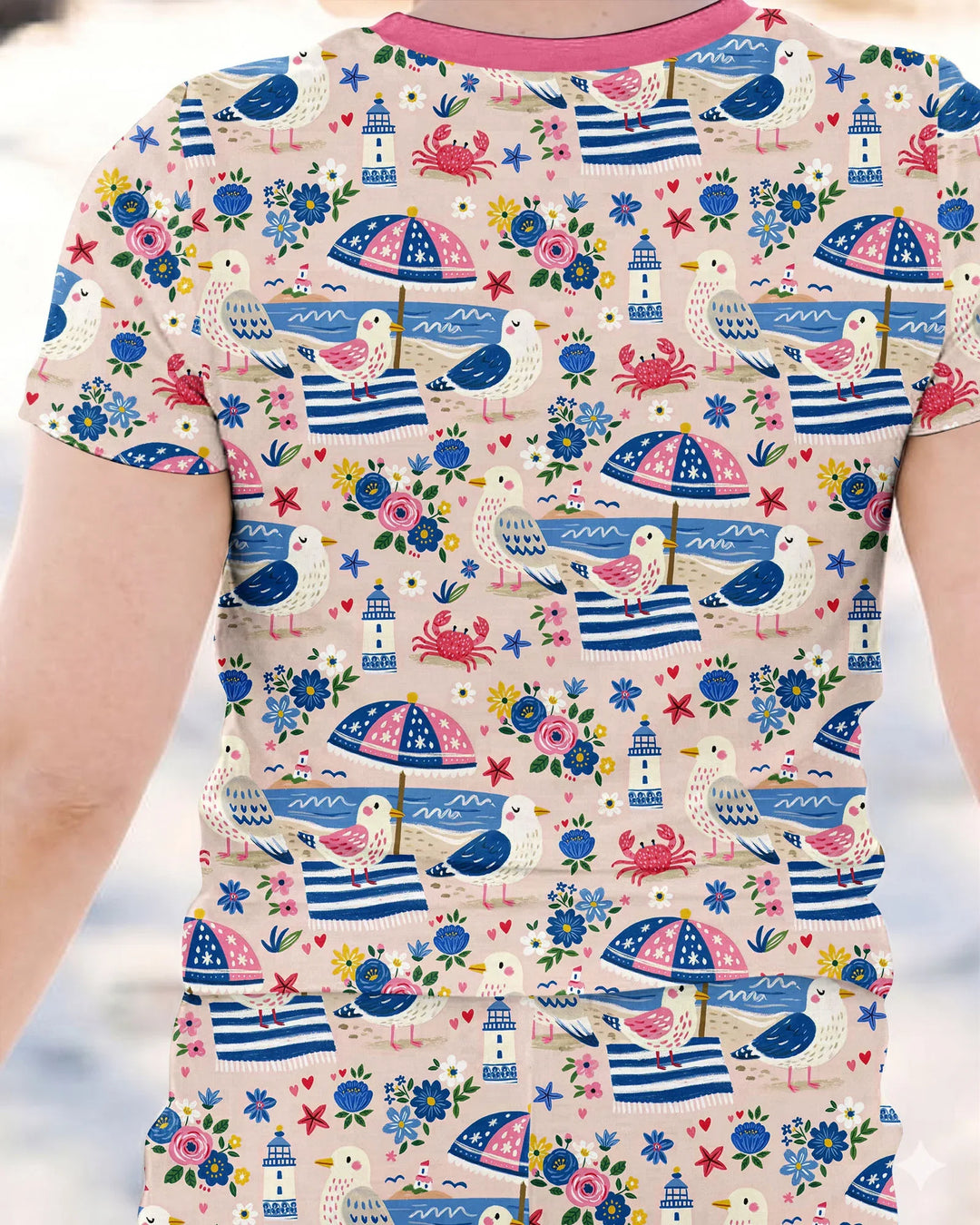 Zweiteiliges, kurzärmliges Pyjama-Set mit Marienkäfern