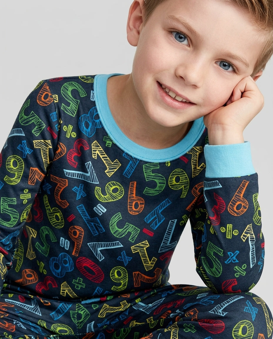 Zweiteiliges Langarm-Pyjama-Set mit Sommerfrüchten