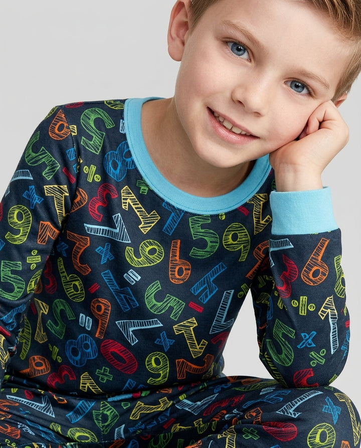 Zweiteiliges Langarm-Pyjama-Set mit Sommerfrüchten