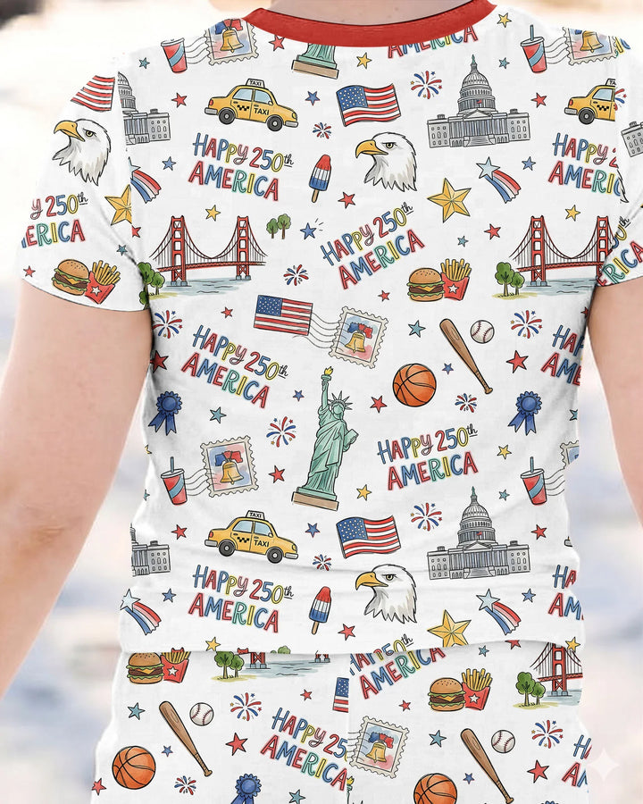 Zweiteiliges, kurzärmliges Pyjama-Set mit Marienkäfern