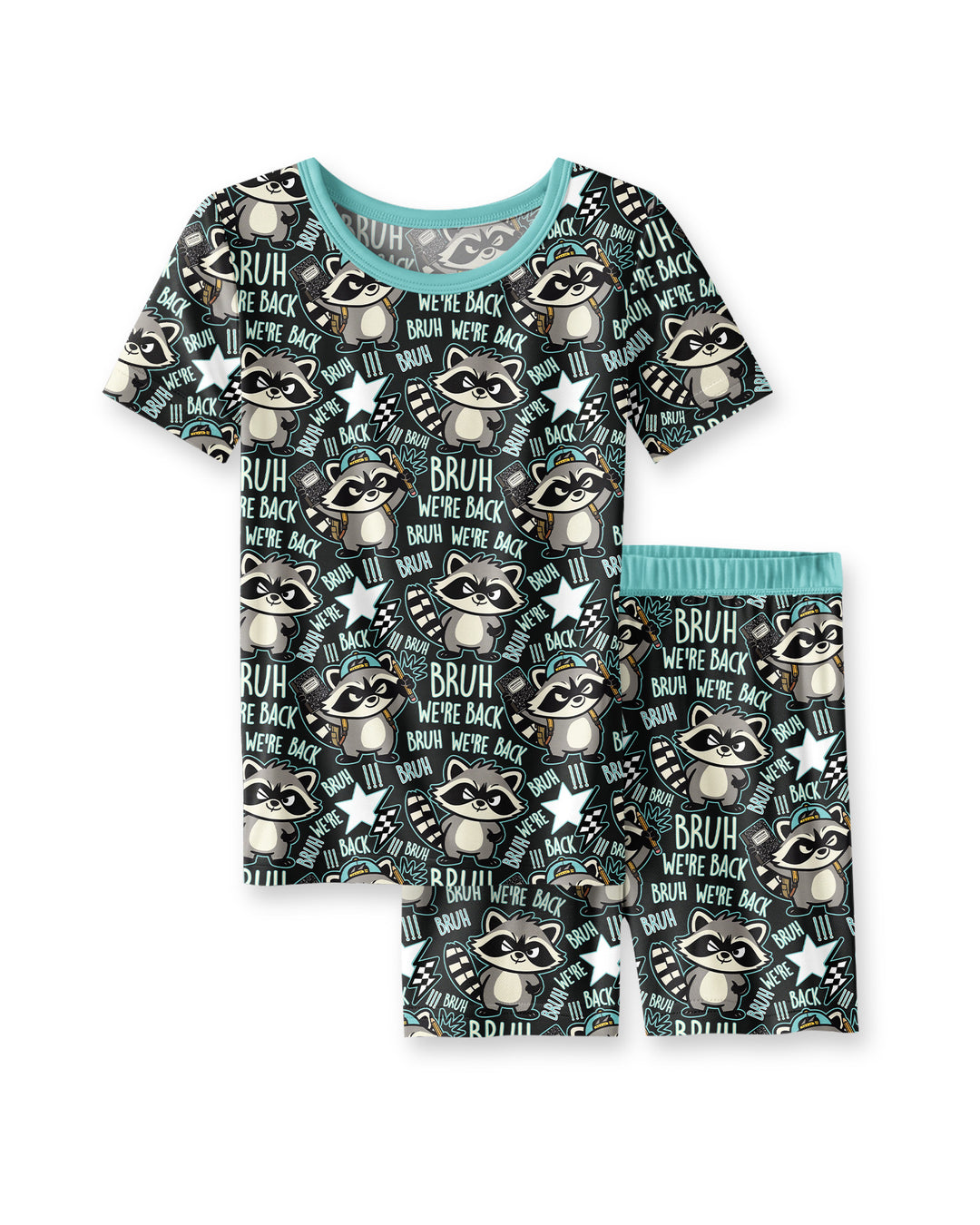Template Zweiteiliges Pyjama-Set mit kurzen Ärmeln und Shorts