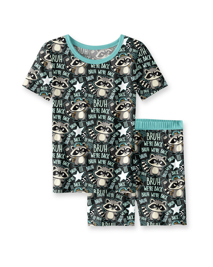 Template Zweiteiliges Pyjama-Set mit kurzen Ärmeln und Shorts