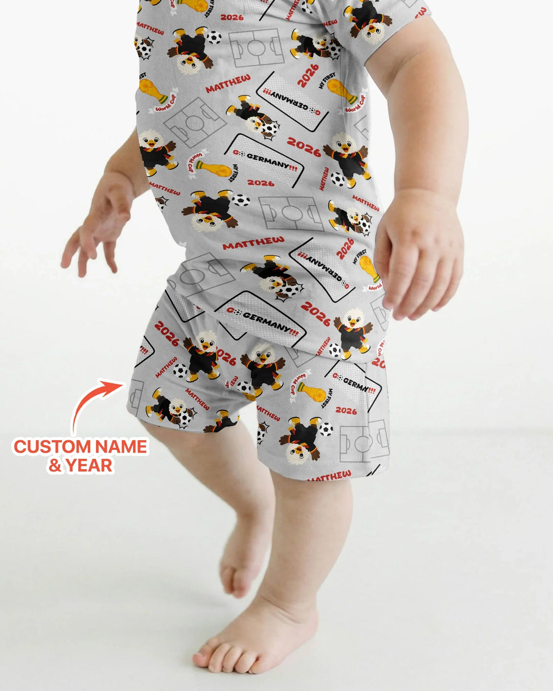 Zweiteiliges Pyjama-Set mit kurzen Ärmeln und Shorts im Sommer-Design