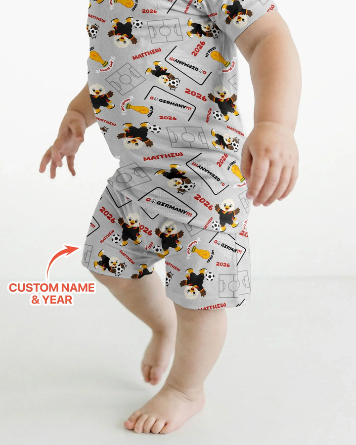 Zweiteiliges Pyjama-Set mit kurzen Ärmeln und Shorts im Sommer-Design