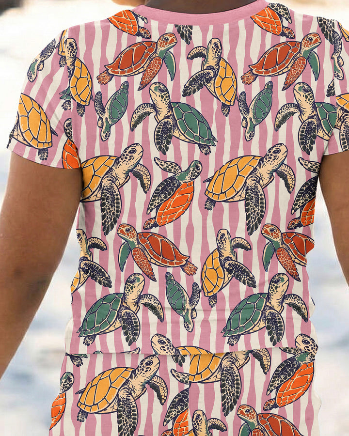 Turtle Bay Family Matching Bamboo Two Piece Short Sleeve Pajama Set