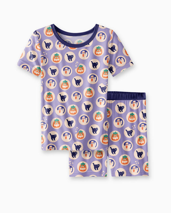 Boo Crew Bamboo Two Piece Short Sleeve Shorts Pajama Set