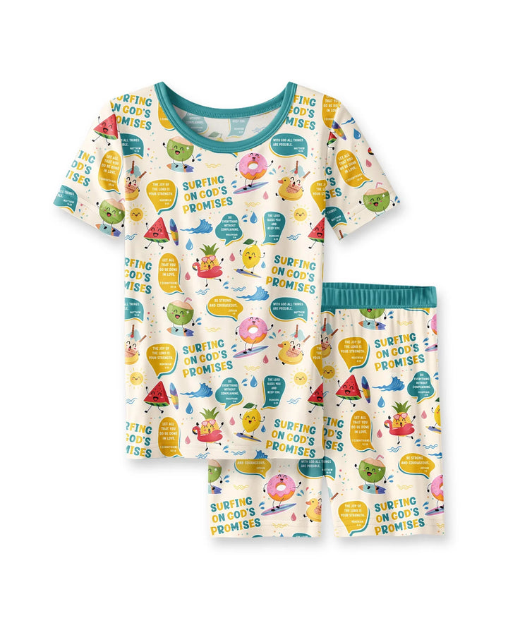Template Zweiteiliges Pyjama-Set mit kurzen Ärmeln und Shorts