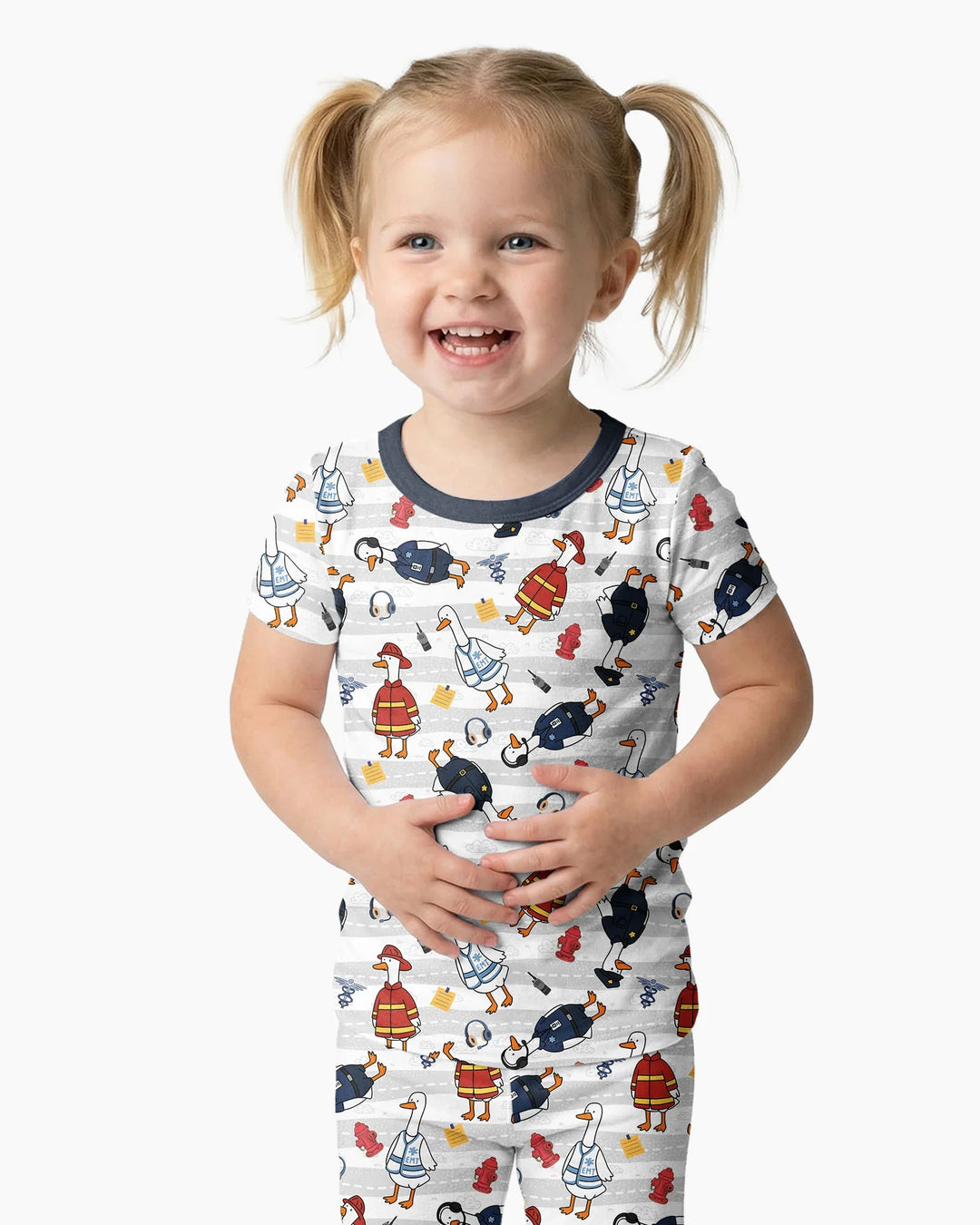 Rescue Goose Squad Bamboo Two Piece Short Sleeve Pajama Set