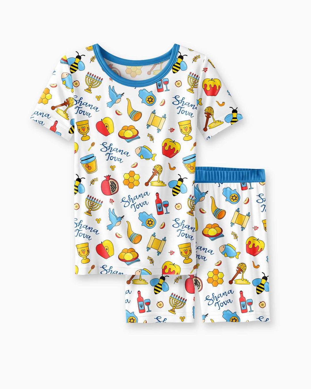 Template Zweiteiliges Pyjama-Set mit kurzen Ärmeln und Shorts
