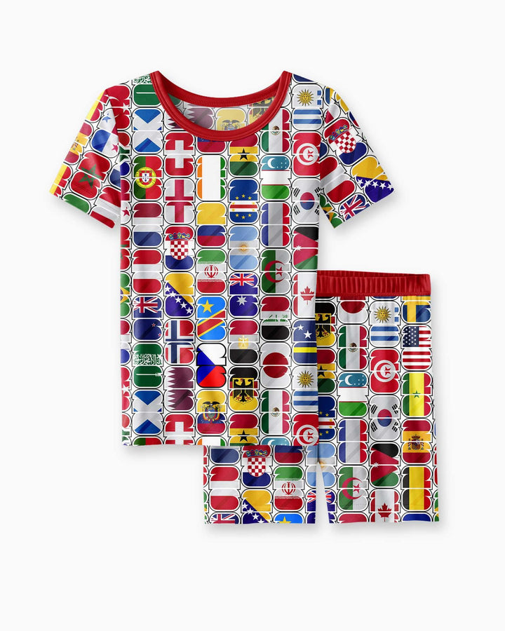 Schlafanzug-Set zweiteilig, kurze Ärmel, kurze Hose, Bambus