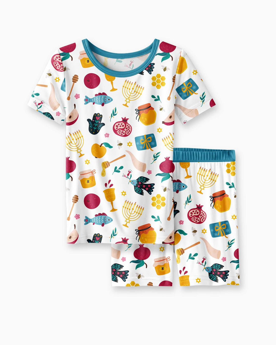Template Zweiteiliges Pyjama-Set mit kurzen Ärmeln und Shorts