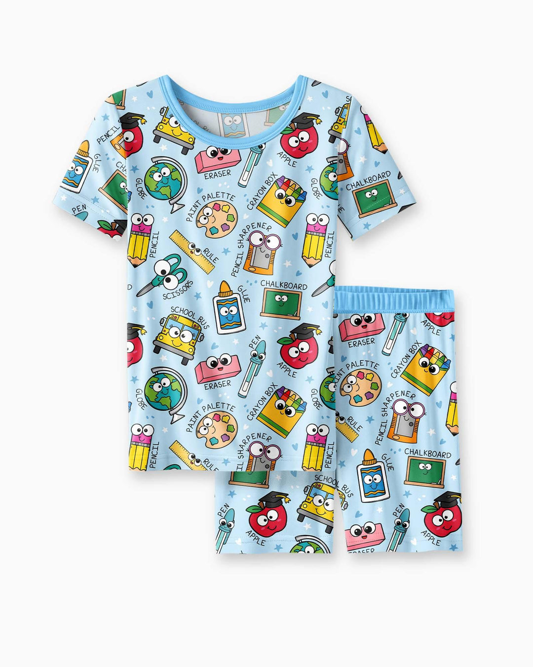 Happy School Pals Two Piece Short Sleeve Shorts Pajama Set