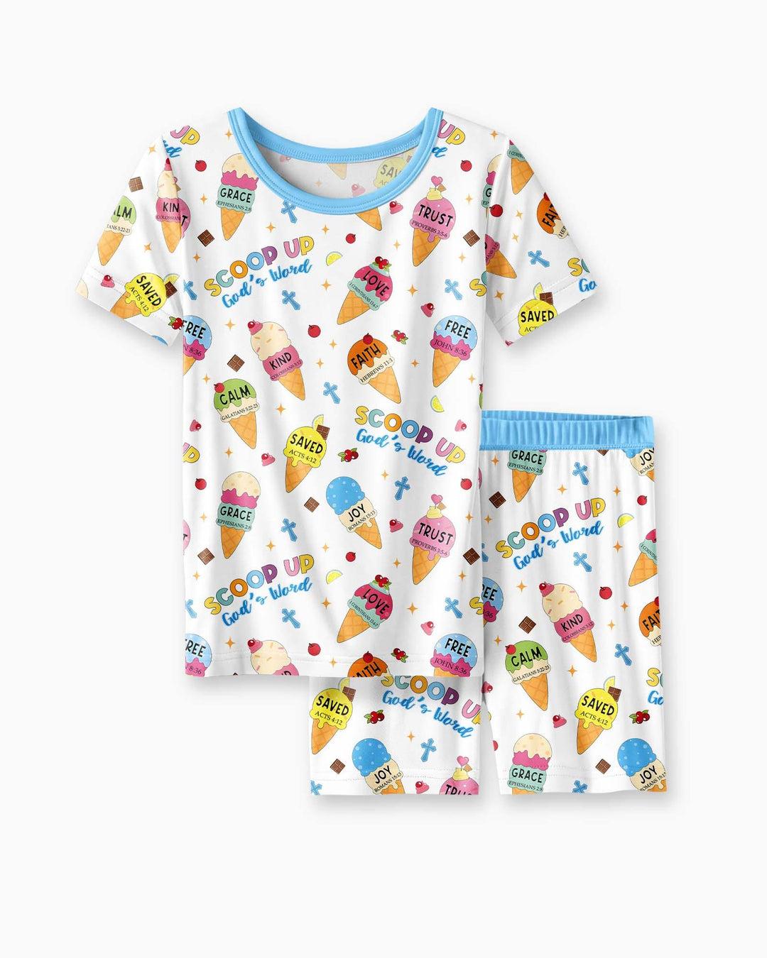 Template Zweiteiliges Pyjama-Set mit kurzen Ärmeln und Shorts