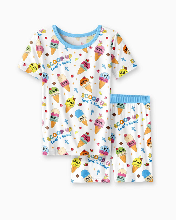 Template Zweiteiliges Pyjama-Set mit kurzen Ärmeln und Shorts