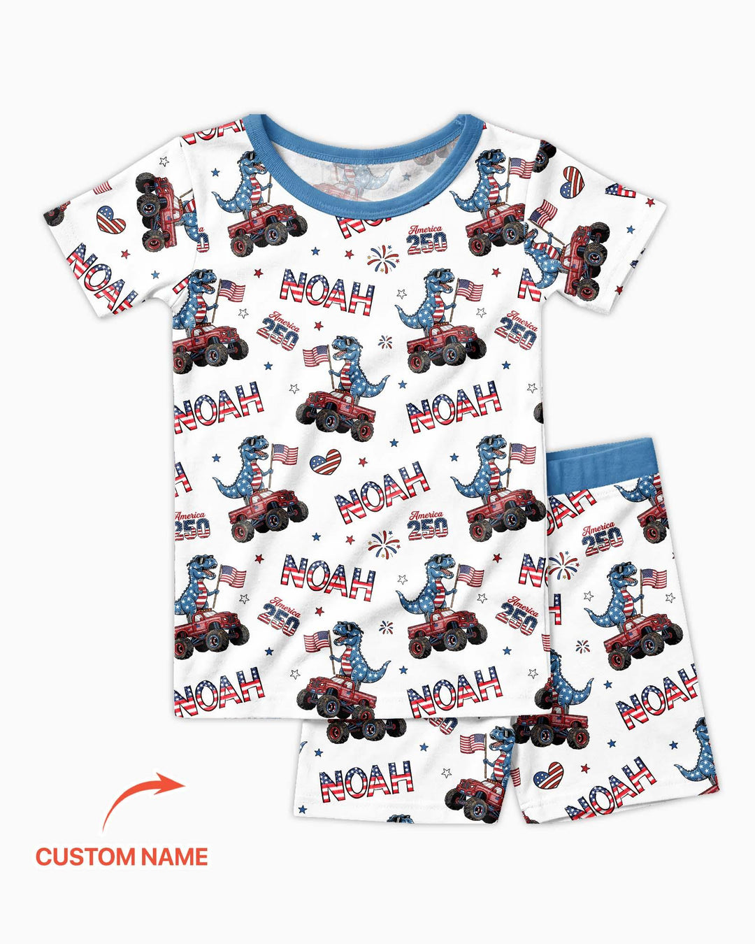 Zweiteiliges Pyjama-Set mit kurzen Ärmeln und Shorts im Sommer-Design