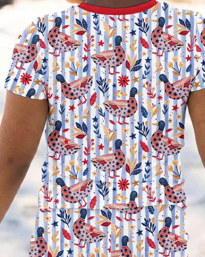 Zweiteiliges, kurzärmliges Pyjama-Set mit Marienkäfern