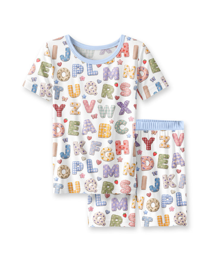 Schlafanzug-Set zweiteilig, kurze Ärmel, kurze Hose, Bambus