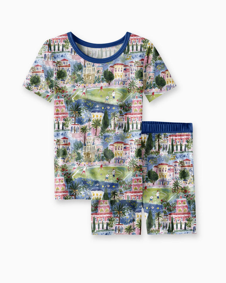 Schlafanzug-Set zweiteilig, kurze Ärmel, kurze Hose, Bambus
