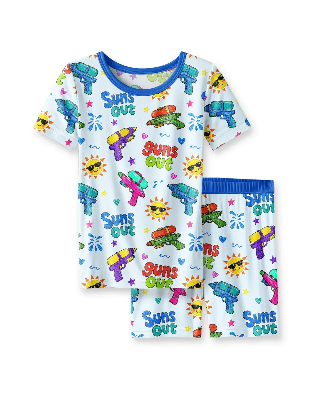 Schlafanzug-Set zweiteilig, kurze Ärmel, kurze Hose, Bambus