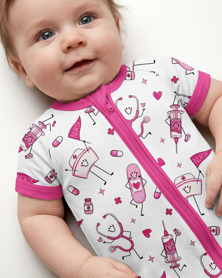 Cute Nurse Crew Bamboo Shorty Zippy