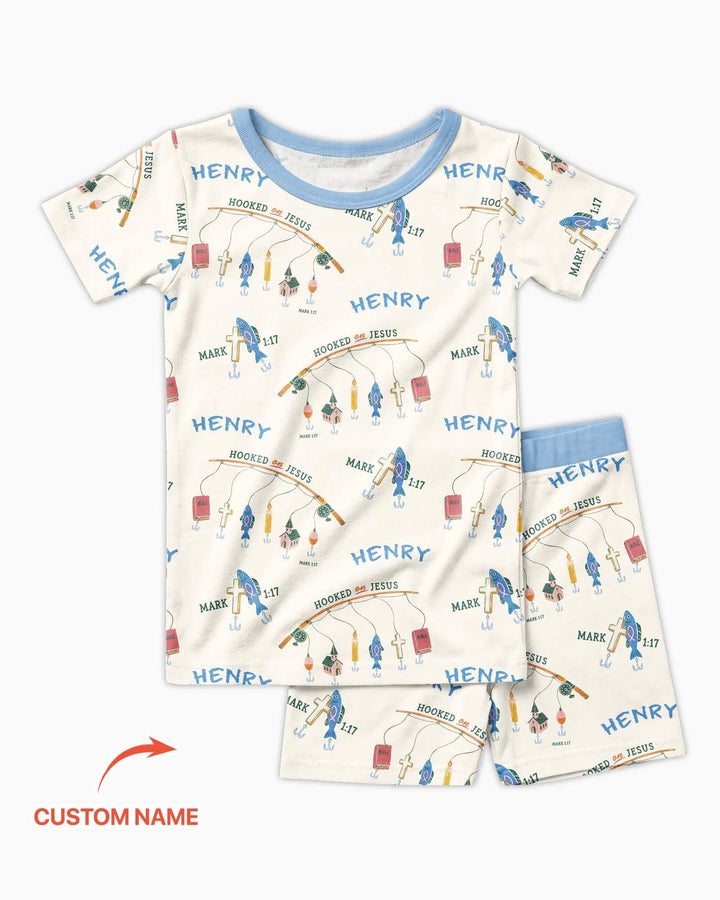 Zweiteiliges Pyjama-Set mit kurzen Ärmeln und Shorts im Sommer-Design