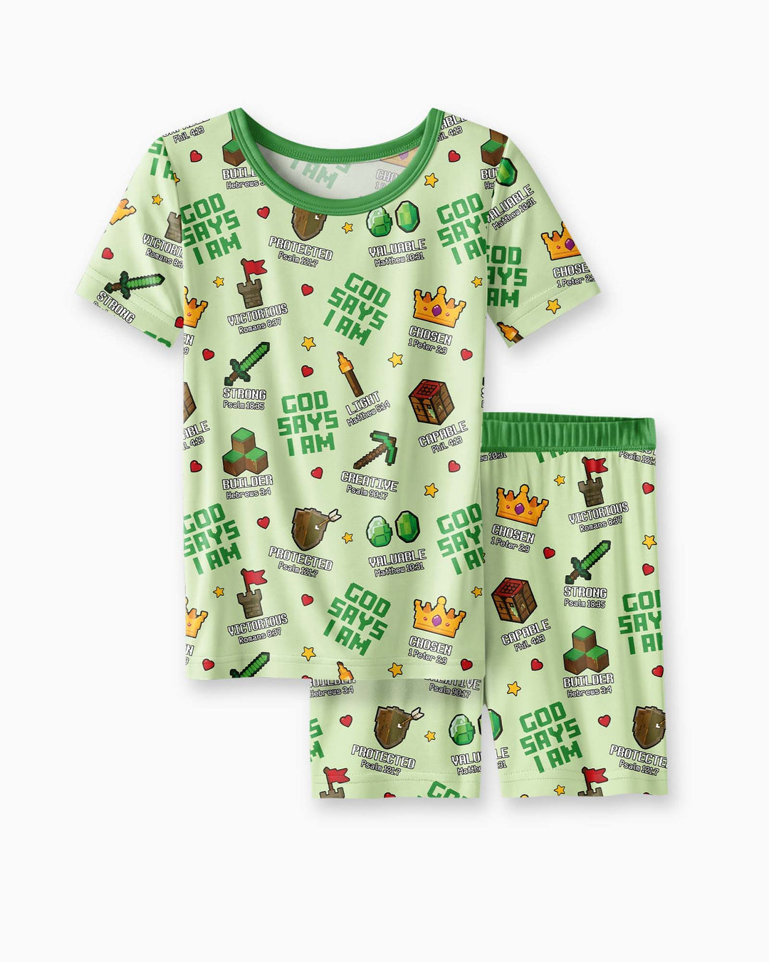Schlafanzug-Set zweiteilig, kurze Ärmel, kurze Hose, Bambus