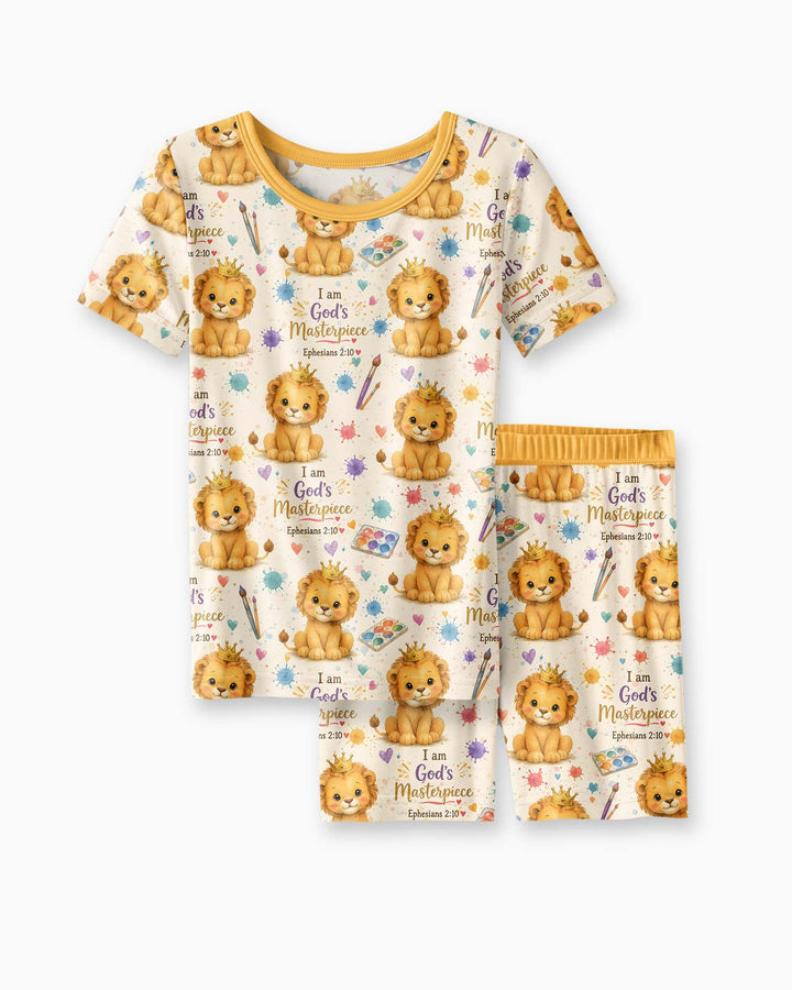 Template Zweiteiliges Pyjama-Set mit kurzen Ärmeln und Shorts