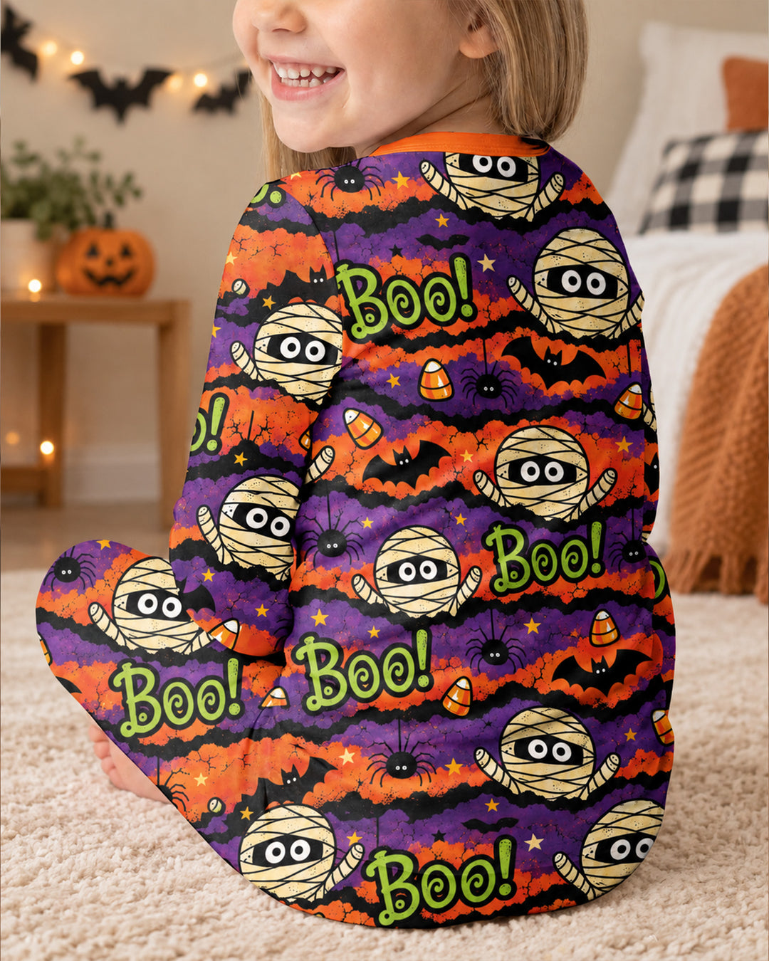 Boo Boo Halloween Bamboo Two Piece Long Sleeve Pajama Set