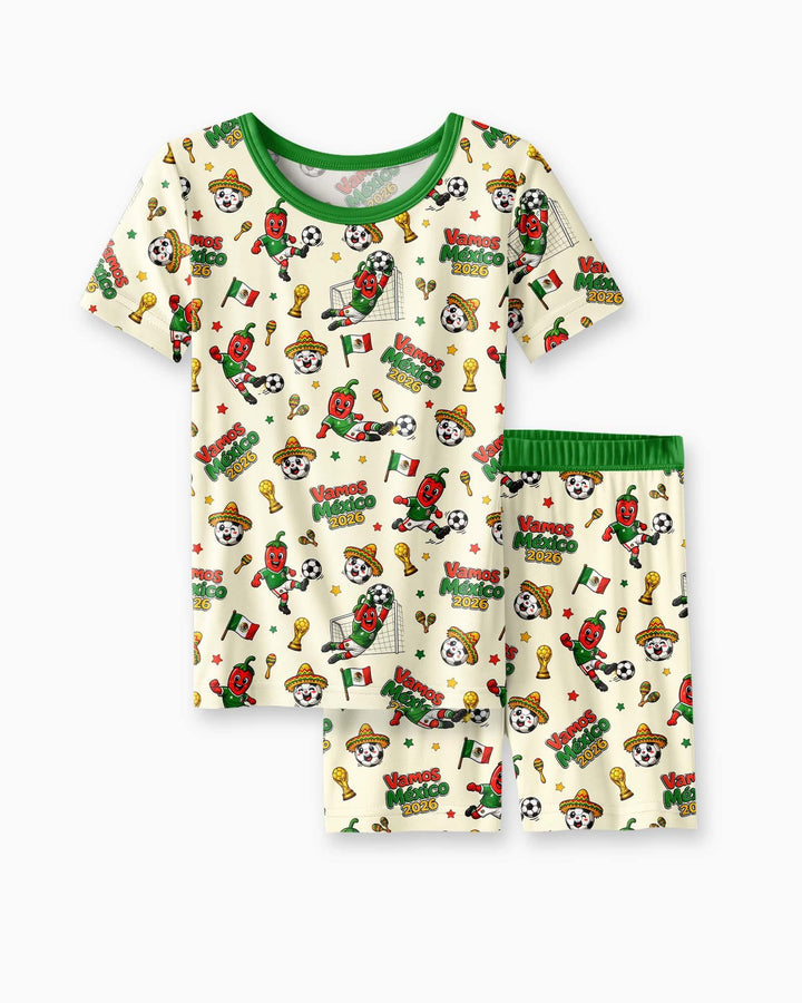 Schlafanzug-Set zweiteilig, kurze Ärmel, kurze Hose, Bambus